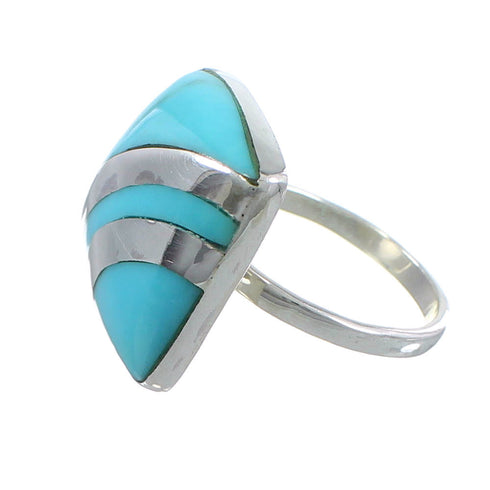 Silver Turquoise Southwest Ring Size 6-1/4 MW63890